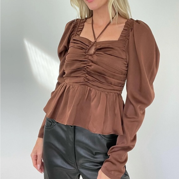 six fifty Tops - NWT The Ruby Blouse (Brown) MSRP $96